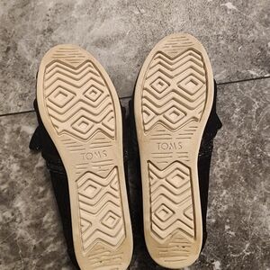 Black glitter women's Tom's